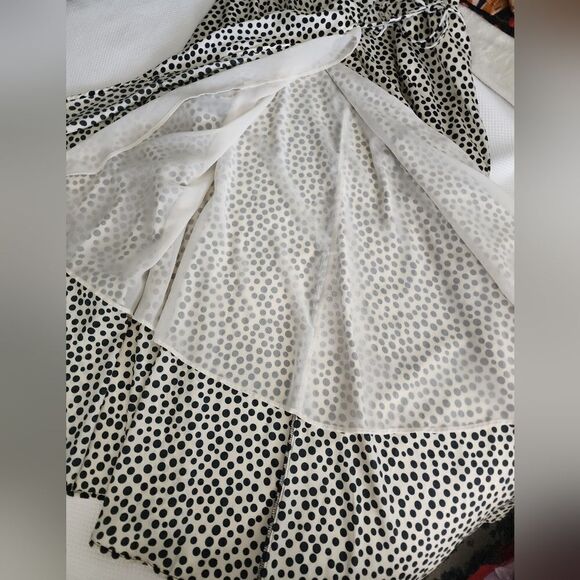 Mango MNG Polka-dot midi ruffle dress peaseant contemporary classic - Picture 12 of 14